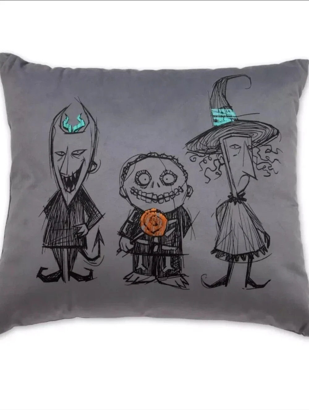 Disney The Nightmare Before Christmas Pillow - Gray & Yellow Accent
